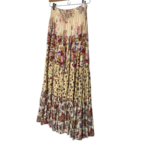 PRAIRIE FIRE vintage cottagecore western Boho floral flowy RANCH skirt-SZ-M - Picture 3 of 9